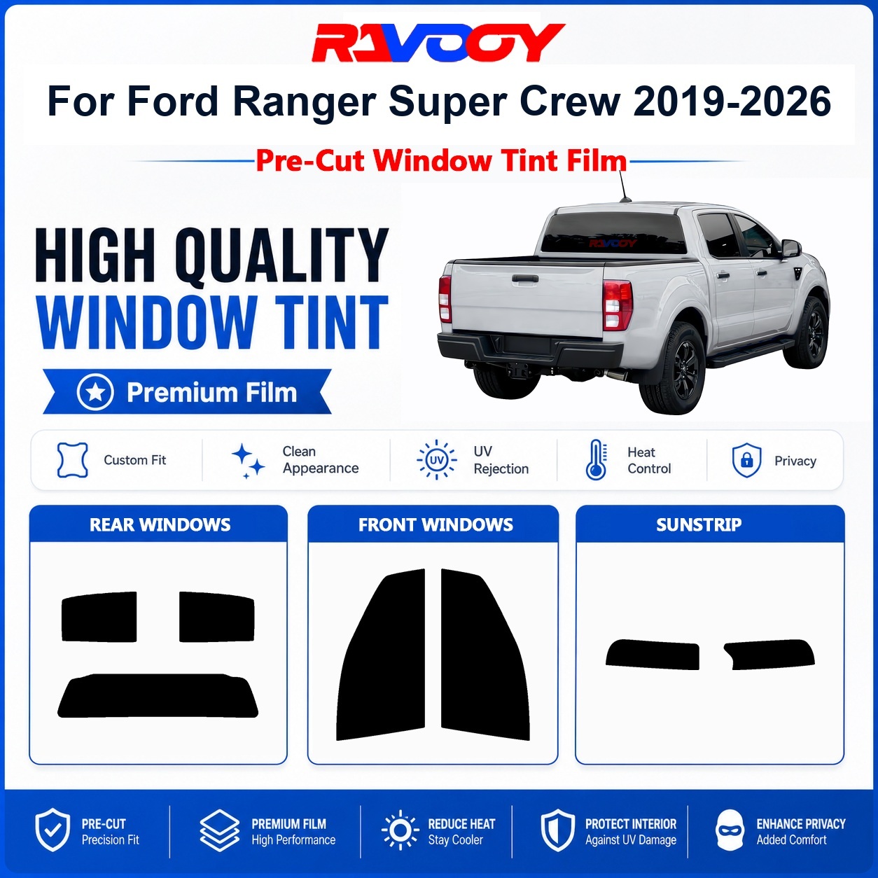 Privacy Screen Protector - Premium Pre-Cut Window Tint For Ford