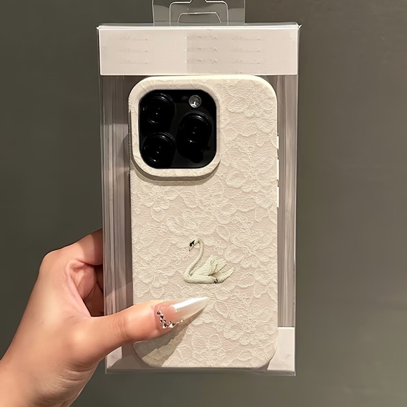 Lace Swan Pattern Lychee Textu - Apple Iphone 15 Pro Max 评论和价格