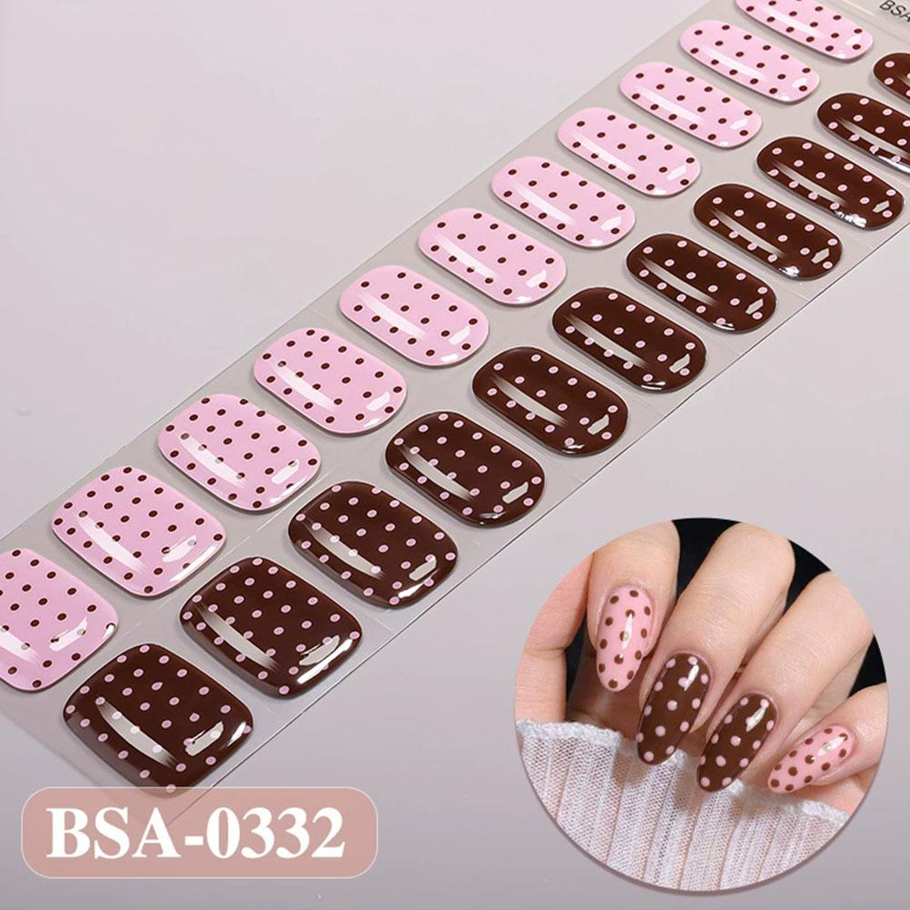 Polka Dot Gel Nail Strips Full - Full Cover Adhesive 评论和价格