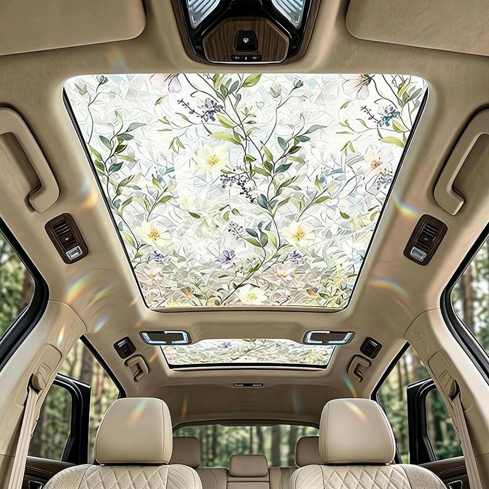 Floral Stained Glass Car Sunro - Glass Protector Auto 评论和价格